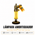 Lámpara Amortiguador Edición Lujo, lámpara decorativa hecha con un muelle amortiguador real y luz LED neón amarilla